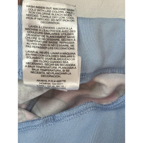 Adidas Pants Girls L 14 Blue Sun Floral Track Joggers 3 Stripes Allover Print - Picture 8 of 11